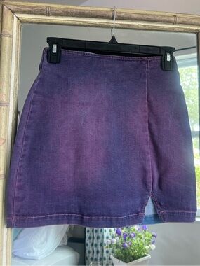 Wild Fable Purple Acid-wash Denim Skirt
